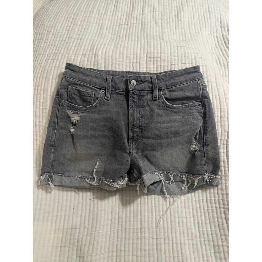 Old Navy OG Short High Rise Gray Distressed Denim Cut Off Jean Shorts Womens 6